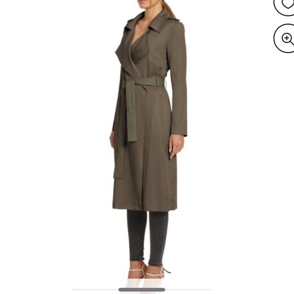 Badgley Mischka Angelina Lyocell Trench Coat Gray Women’s Size Large - Picture 4 of 15